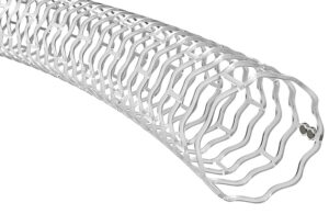 An illustration of the Abbott Esprit BTK stent, made from the bioabsorable polymer PLLA.